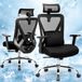 COMHOMA Ergonomic Office Chair [Test Winner] - With 3D Headrest and 3D Lumbar Support - Adjustable Armrests - Office Chair with Rocking and Tilting Function
