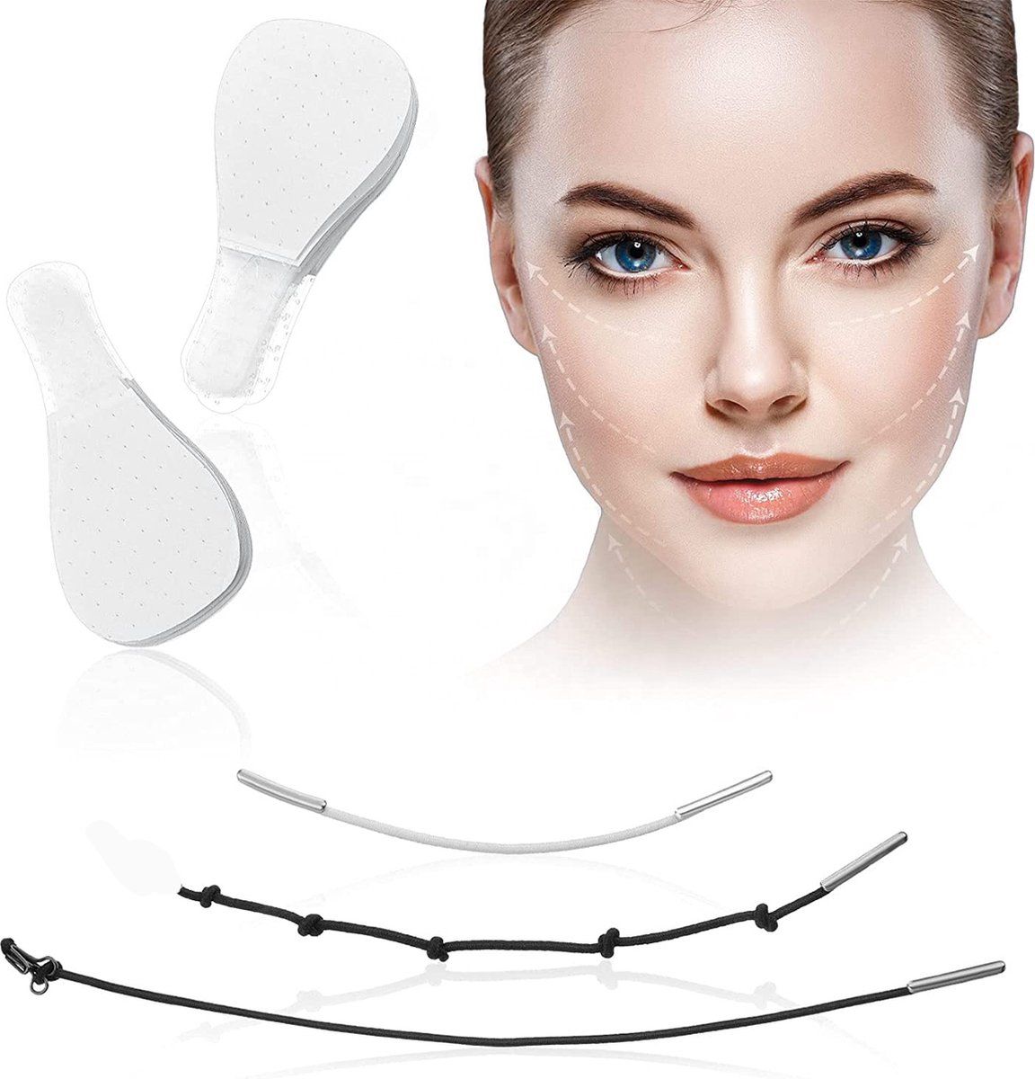 Daily Accessoires Facelift tape - Face tape - gezicht tape - face tape lift - beauty tape - 40 stickers + 3 verschillende touwtjes