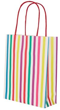 Talking Tables - Gestreepte regenboog feestzakjes - 8 stuks