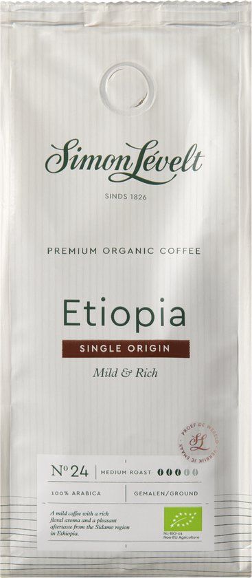 Simon Levelt Simon Lévelt Ethiopië Premium Organic Coffee - snelfiltermaling 250g