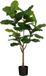 Mica Decorations Ficus Lyrata Kunstplant - Plante d'intérieur artificielle en plastique dans un pot noir - Résistant à l'eau et aux UV pour l'intérieur et l'extérieur - Décoration botanique sans entretien - H150 x Ø50 cm - Vert