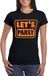 Bellatio Decorations Verkleed shirt voor dames - lets party - zwart - glitter - carnaval/themafeest XXL