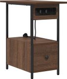 vidaXL Nachtkastje bruin eiken 60 x 30 x 61 cm bewerkt hout