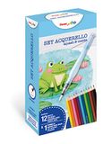 Pentel XFRH+CB9 Aquarelset - 12 aquarelstiften & 1 vulbare penseel Aquash Water Brush