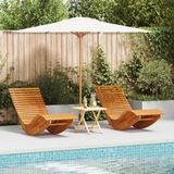 vidaXL Ligstoel 2 stuks Massief Acacia Hout Bruin