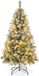 COSTWAY Sapin de Noël artificiel avec éclairage, 150 cm, neige, pommes de pin et baies rouges, sapin de pin avec 8 modes d'éclairage, 200 LED blanc chaud