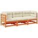 Maison Exclusive - Ensemble de jardin pour le jardin, composé de 3 pièces, avec coussins de couleur brun foncé, ciré, en bois de pin