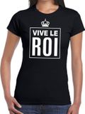 Bellatio Decorations Vive le Roi Zwart Vive le Roi Franstalige tekst shirt dames - Oranje Koningsdag/ Holland supporter kleding XL