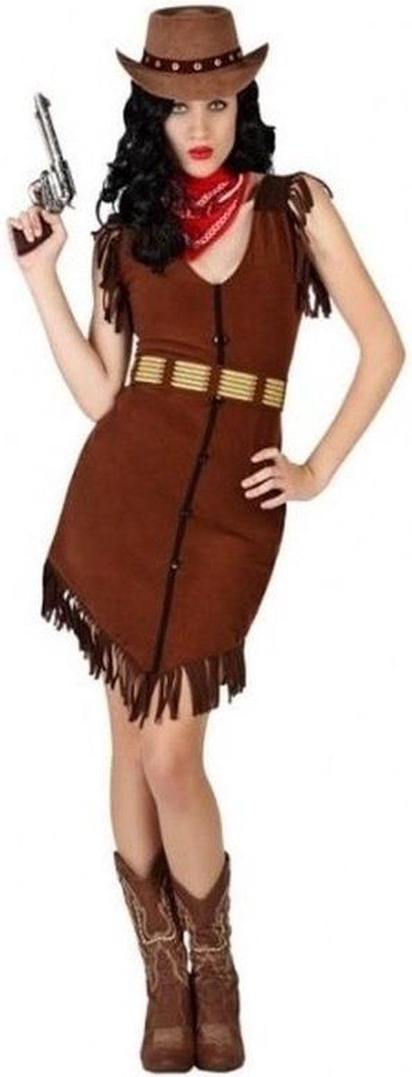 Fiesta carnavales Cowgirl verkleedjurk met franjes voor dames - carnavalskleding - voordelig geprijsd XL (42-44)