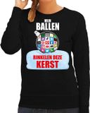 Bellatio Decorations Rinkelende Kerstbal sweater / kersttrui Mijn ballen rinkelen deze Kerst zwart voor dames - Kerstkleding / Christmas outfit L