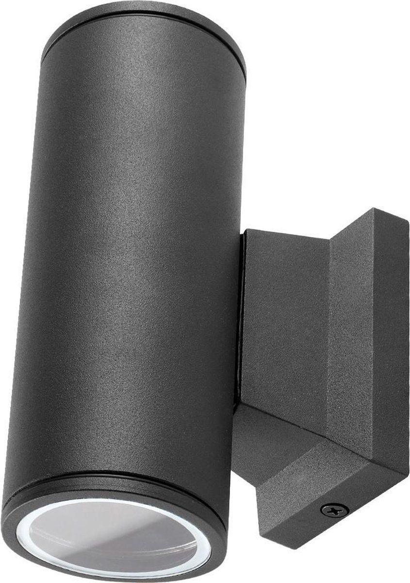 LedLoket Wandlamp Up Down Rond Zwart - IP65 Buitengebruik - GU10