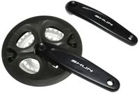 P2R Aluminium mountainbike crankstel met kettingkast zwart