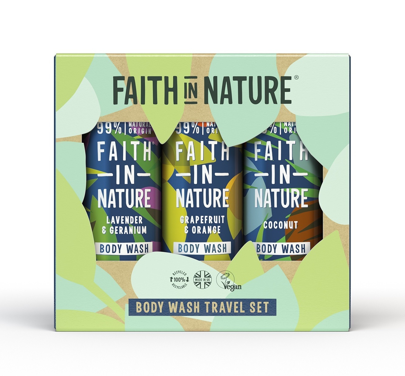 Faith In Nature Body Wash Mini's Geschenkset