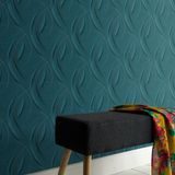 Merkloos A.S. Création Tapeten AG Modern behang abstract, Turquoise behang woonkamer, Vliesbehang, Vinyl, Met patroon, Structuur, Effen, Grafisch