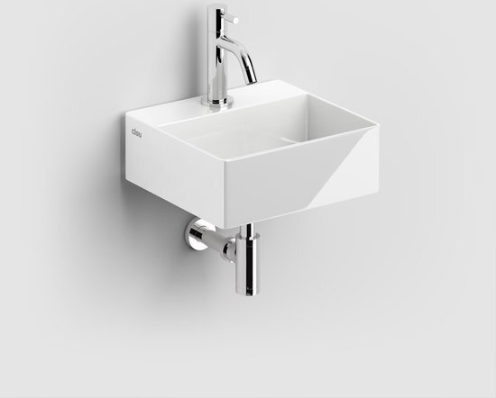 Clou New Flush 1 fontein incl. plug met kraangat wit keramiek CL/03.03410.01