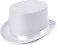 Bristol Novelty Ltd Bristol Novelty Unisex Satin Top Hat (White)