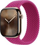 Apple Gevlochten solobandje voor de Apple Watch | 44/45/46/49 mm - Maat 6 - Magenta