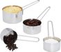 Relaxdays maatschepjes - set van 4 - vaatwasserbestendig - zilver