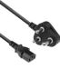ACT Netsnoer Indiase/Zuid Afrikaanse connector - C13 zwart 2,5 m AK5447