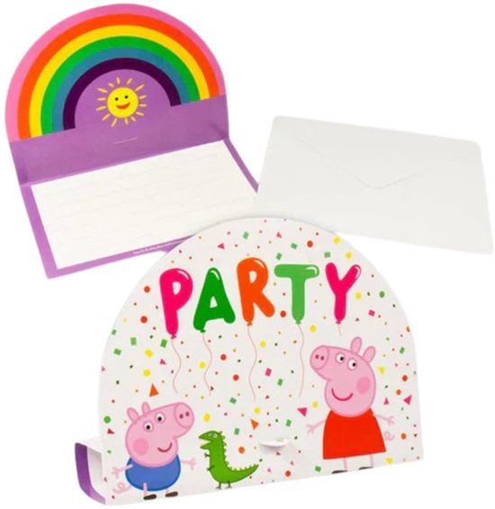 Amscan Peppa Pig Uitnodigingen (8 stuks)