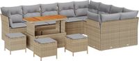 vidaXL - Tuinbank - Set - 13 - st - Beige - poly - rattan