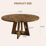 Table en bois - Pour 4 personnes - 120 cm - Pieds réglables - Cadre en bois - Table seule - Marron