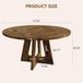 Table en bois - Pour 4 personnes - 120 cm - Pieds réglables - Cadre en bois - Table seule - Marron