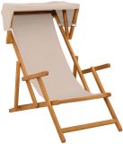 vidaXL Ligstoel 3 Positie massief eucalyptushout Beige
