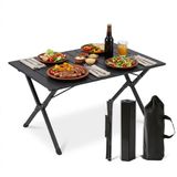 Relaxdays Campingtafel inklapbaar - 90 x 60 cm - hoogte verstelbaar - zwart