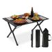 Relaxdays Campingtafel inklapbaar - 90 x 60 cm - hoogte verstelbaar - zwart