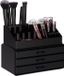 Merkloos Relaxdays Make-up organizer - 2-delig - stapelbaar - Zwart