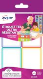 Avery Zelfklevende etiketten, zelfklevend, 44 x 64 mm, wit, met gekleurde rand, 16 stuks