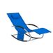 SoBuy Fauteuil, Chaise de jardin, Chaise à bascule avec appui-tête réglable, sac de rangement, pour jardin, extérieur, balcon, plage, détente, bain de soleil, petit bleu, OGS28-KB
