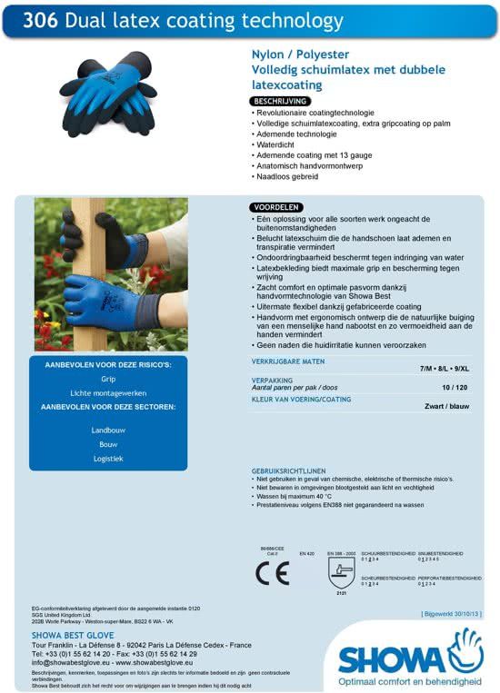Showa handschoen 306 7/M 10 paar