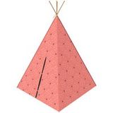 PLAYTIVE Tipi tente de jeu animaux de la forêt, en pin massif. (Rouge)