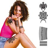 Fiestas Guirca Bloemen tattoos zwart