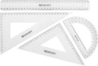 Westcott Geometrieset 4-delig groot - transparante kunststof