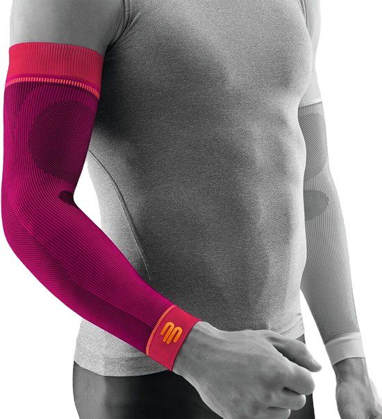 Bauerfeind Sport Compressie Arm Sleeve - Roze - Extra Lange Sleeve - Maat M - Per paar