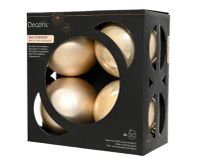 Decoris Kerstbal Set Plastic | 4 Stuks | 10 Centimeter | Parel