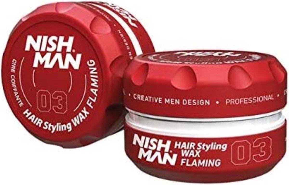 Nish Man Nish Man- Hair Wax- 03 Flaming - Haarwax - styling hairwax - Stijlen wax