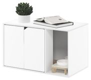 Merkloos Kattenbakbehuizing Massief wit - 74,4 x 50 cm