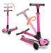 Tricycle enfant trottinette, pliable, avec roues LED, réglable, capacité de charge 50 kg