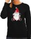 Bellatio Decorations foute kersttrui / sweater - voor dames - karaoke gnoom - zwart - kerstkabouter S