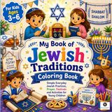 My Book of Jewish Judaism Traditions Coloring Book