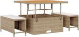 vidaXL Tuinbank Set 8-st 7-Aantal zitplaatsen Beige en Crème