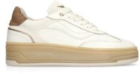 Manfield - Dames - Witte leren sneakers - Maat 41