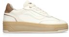 Manfield - Dames - Witte leren sneakers - Maat 41