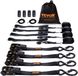 VEVOR Set Van 4 Spanbanden 0,025 X 4,6 M Spanband 998 Kg Spanband Met Ratel Polyester Band Haakbevestigingsband Van Koolstofstaal Spanband Met Ratel Ideaal voor Motorfietsen Fietsen Kajaks Utv Boten Atv