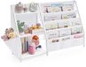SONGMICS Étagère à livres pour enfants - Bois - Blanc - Avec compartiment latéral et compartiments pour jouets