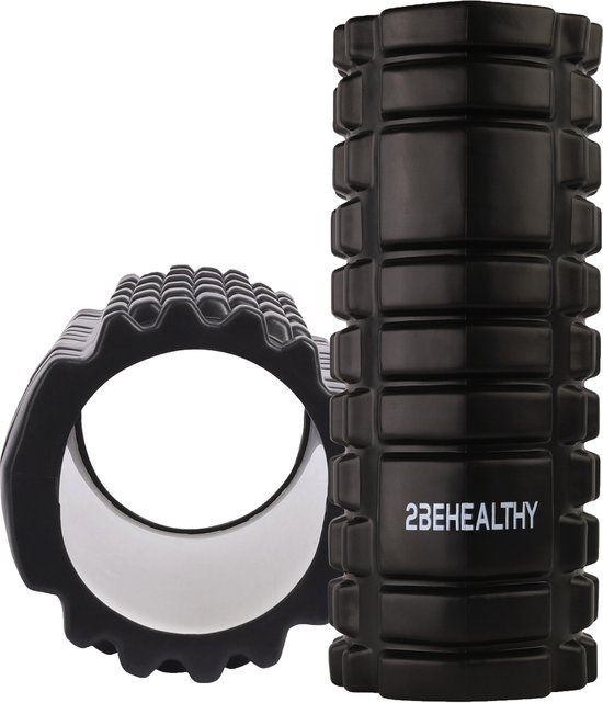 2BEHEALTHY Foam Roller Massage - 33 cm - Medium Hardheid - Zwart
